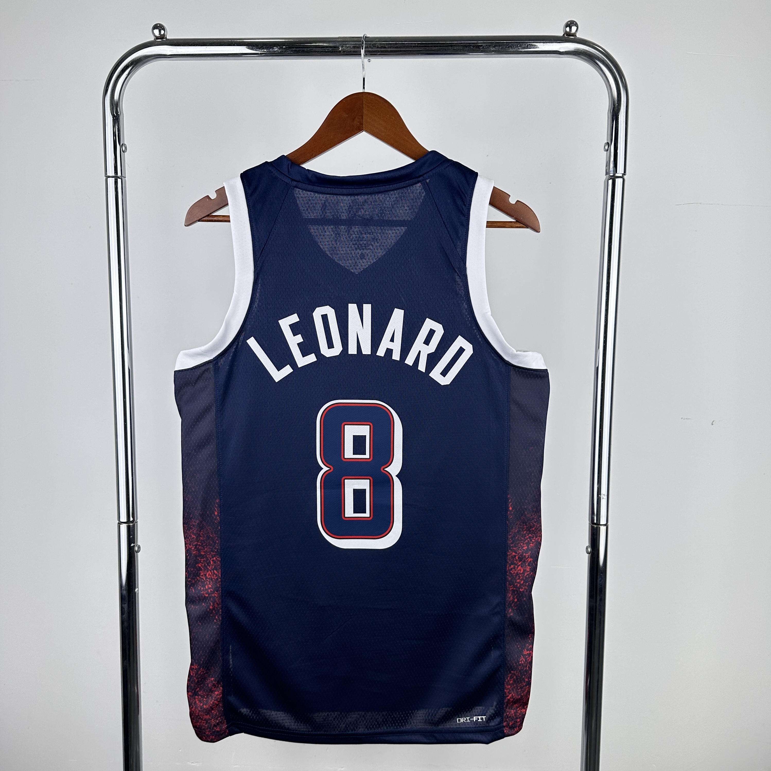 2024 Olympic USA 8 Leonard Blue Nike NBA Jersey